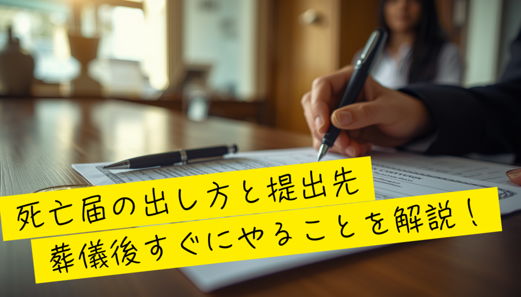 死亡届の提出と葬儀後すぐにやることを解説