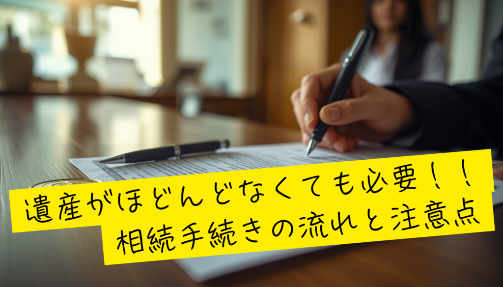 遺産がほどんどなくても必要。相続手続きの流れと注意点！