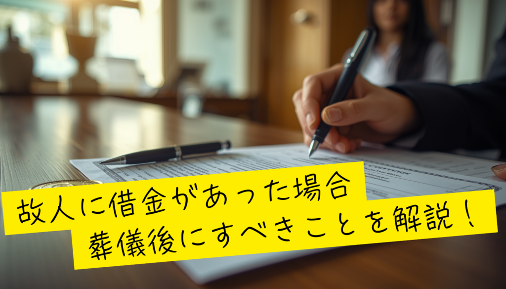 故人に借金があった場合に確認すべきことを解説！