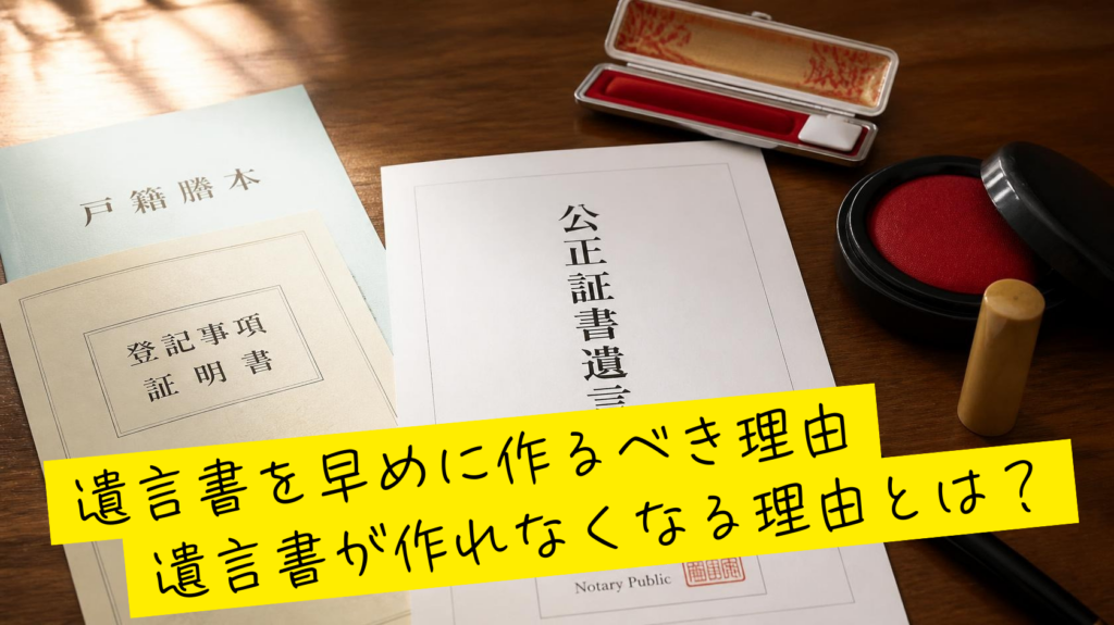 遺言書を早く作る理由とは？