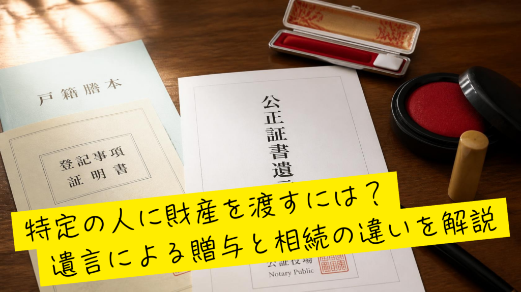 相続人以外の人に財産を渡すには？遺贈の方法について解説