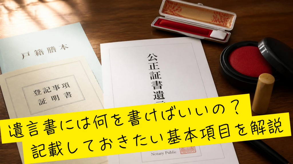 遺言書に書くべき基本事項を解説！